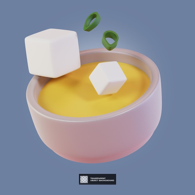 Rendu 3d De La Soupe Miso De La Cuisine Japonaise Traditionnelle