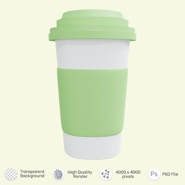 Rendu 3D d'une tasse de lait de melon