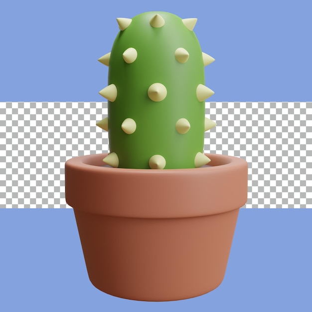 Rendu 3d Transparent De Couleur Vert Cactus