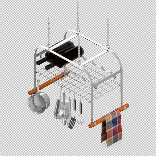 Rendu 3d D'ustensiles De Cuisine Isométriques