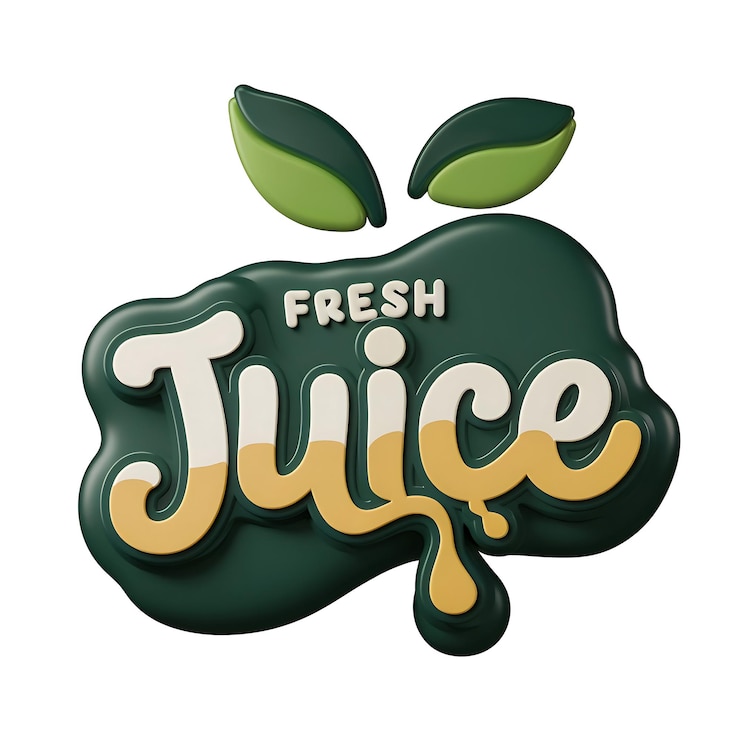 PSD un rendu 3d vibrant d'un logo fresh juice