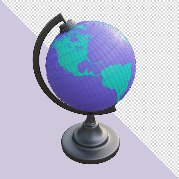 rendu 3d violet globe amérique