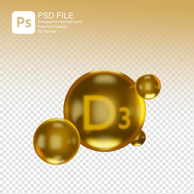 PSD rendu 3d vitamine d3 liquide