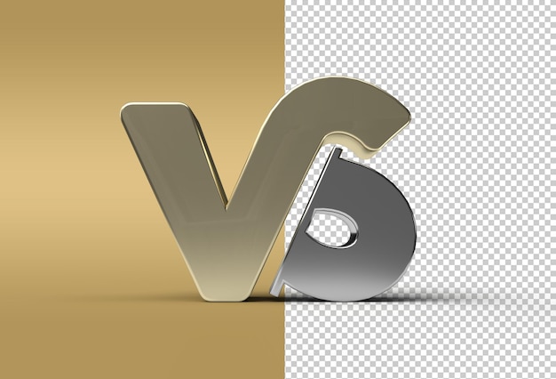 Rendu 3d Vs Company Metal Letter Logo Transparent Fichier Psd.