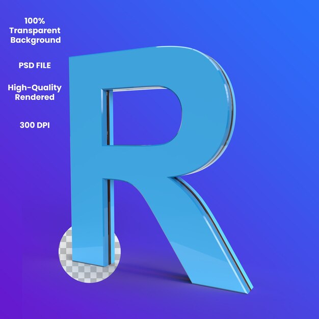 PSD rendu alphabet 3d concepts de livre de vocabulaire r pour enfants rendu de lettre r de haute qualité