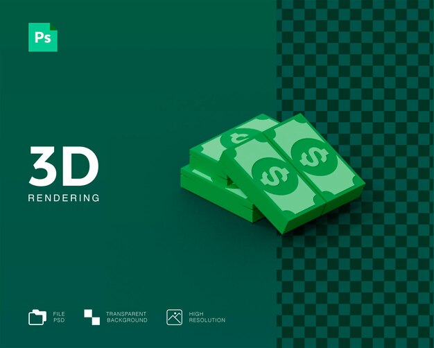 PSD rendu d'argent 3d isolé