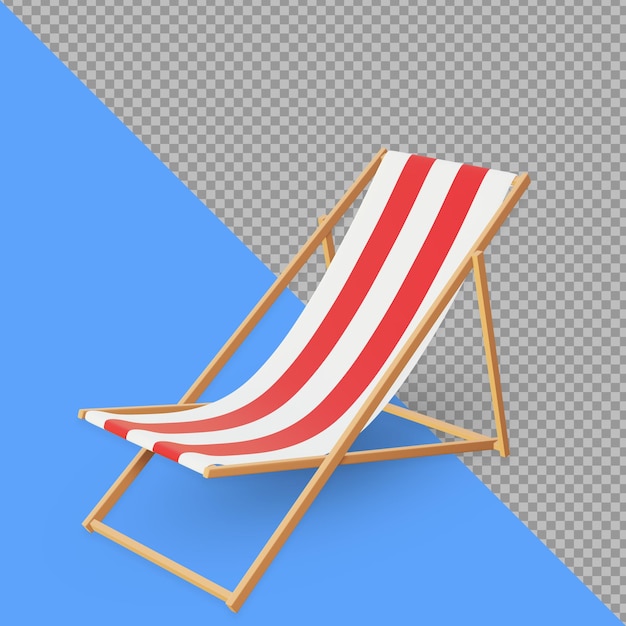 PSD rendu de chaise de plage 3d isolé