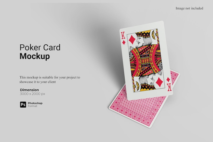 PSD rendu de conception de maquette de carte de poker