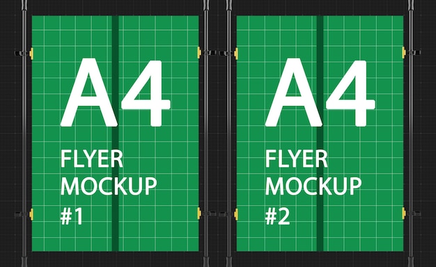 PSD rendu de conception de maquette suspendue a4 flyer