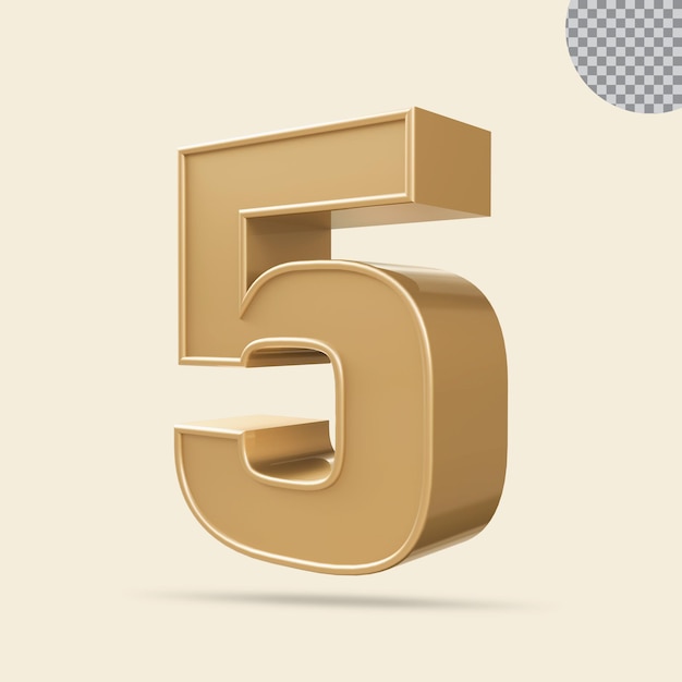 rendu créatif de luxe doré numéro 3d