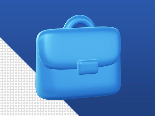 Rendu de dessin animé 3d bleu icônes de sac d'affaires de travail de bureau pour les conceptions de médias sociaux d'applications mobiles web UI UX