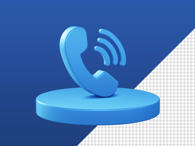 Rendu De Dessin Animé 3d Icônes D'appel Téléphonique Brillant Avec Podium Pour Les Conceptions De Médias Sociaux D'applications Mobiles Web Ui Ux