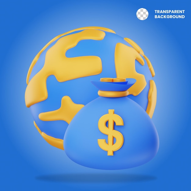 Le rendu des finances mondiales en 3D