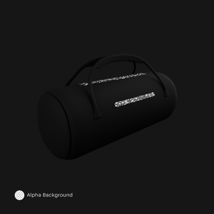 PSD rendu de haute qualité du sac de sport noir illustration 3d.