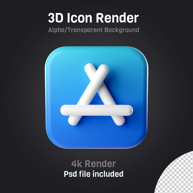 PSD rendu d'icône 3d isolé