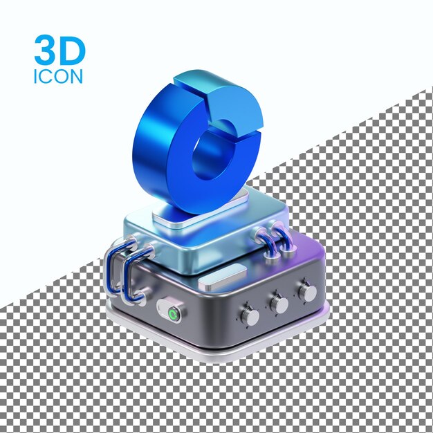 PSD le rendu de l'icône 3d de pie techy