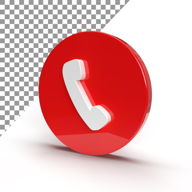 PSD rendu d'icône d'appel téléphonique 3d réaliste, illustration de symbole 3d de communication de téléphone portable,