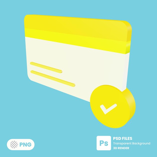 PSD rendu d'icône de carte de visite 3d psd premium