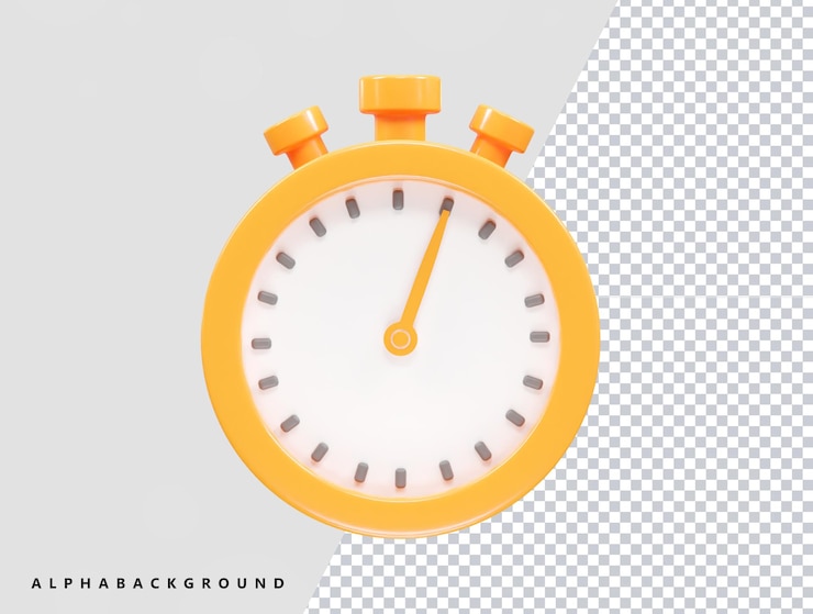 PSD le rendu de l'icône du chronomètre est un élément d'illustration 3d