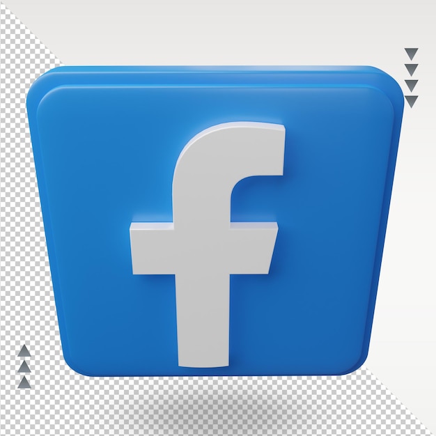 PSD rendu de l'icône facebook des médias sociaux 3d vue de dessus