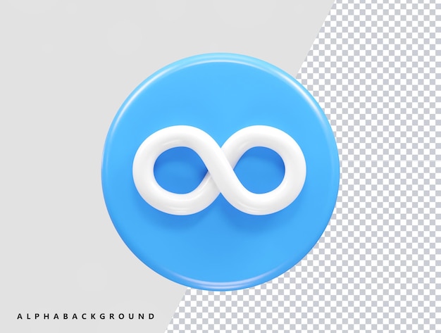 PSD le rendu de l'icône d'infini en illustration 3d