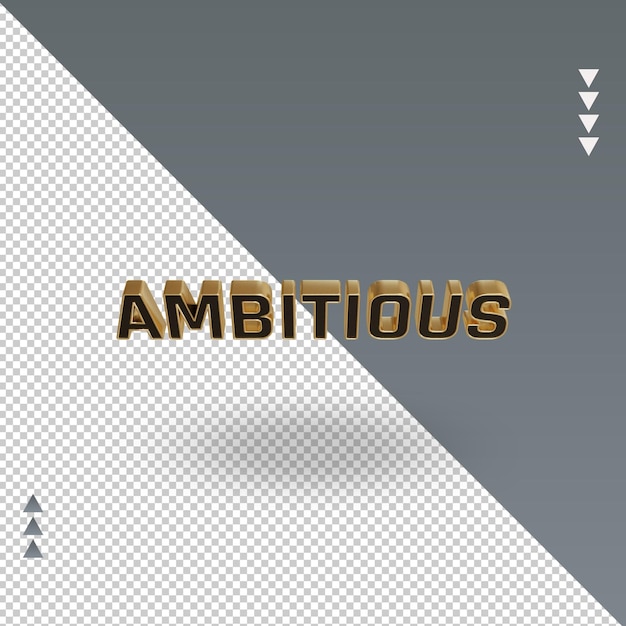 Rendu d'icône en or noir ambitieux 3d Vue de dessus