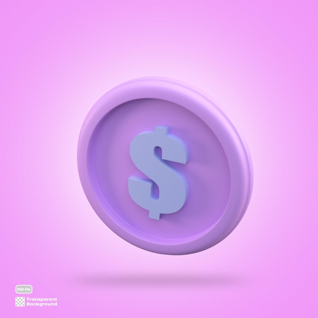 Rendu d'icône de pièce de monnaie 3D