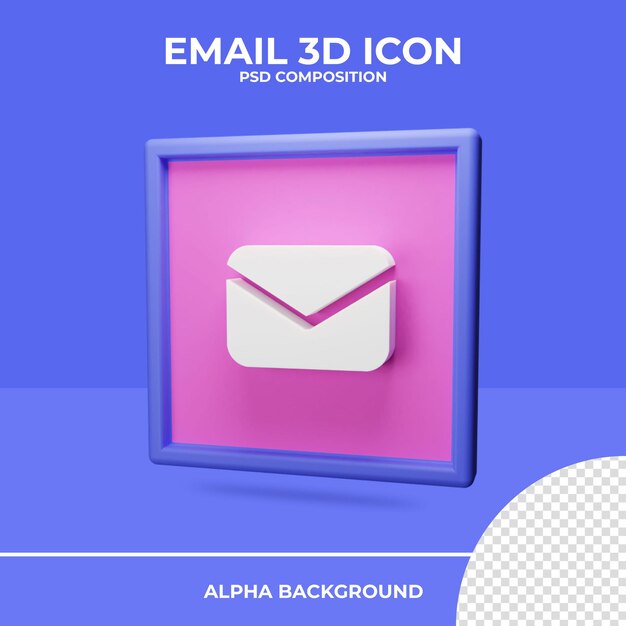 Rendu D'icône De Rendu 3d E-mail