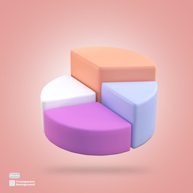 PSD rendu d'icône de tarte infographie 3d