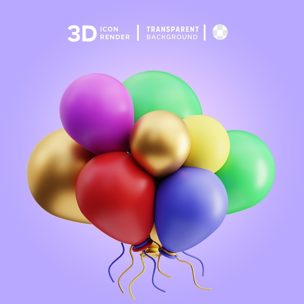 PSD le rendu de l'illustration 3d des ballons