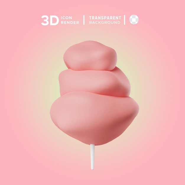 Le Rendu De L'illustration 3d De Cotton Candy