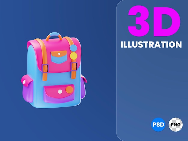 PSD rendu d'illustration 3d de sac