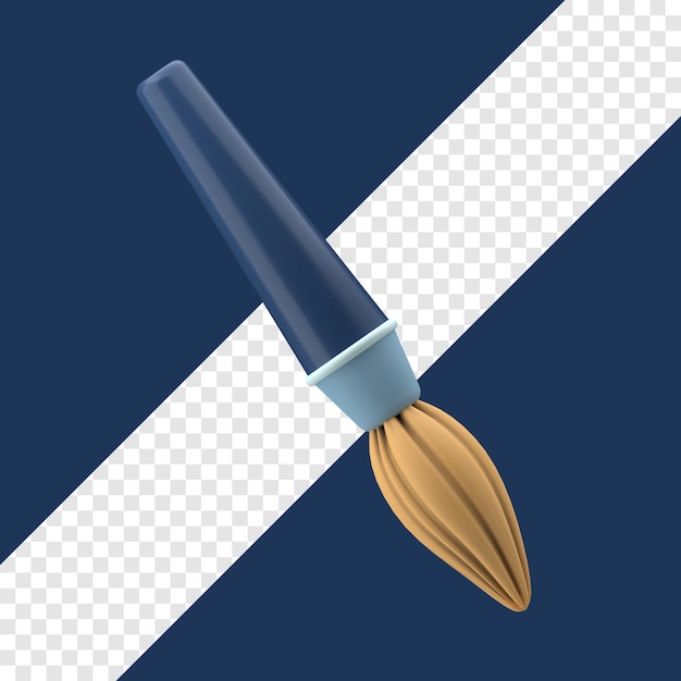 PSD rendu d'illustration de brosse 3d avec fond transparent