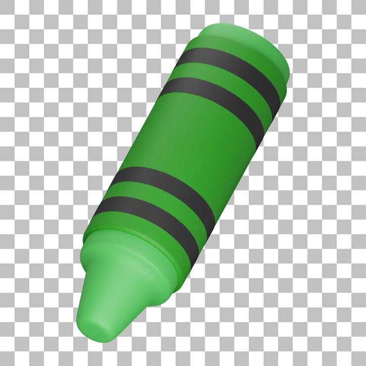 PSD rendu isolé 3d de l'icône de crayon vert psd