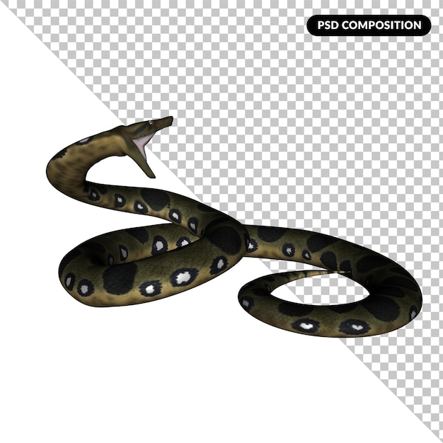 PSD rendu isolé d'animal serpent 3d