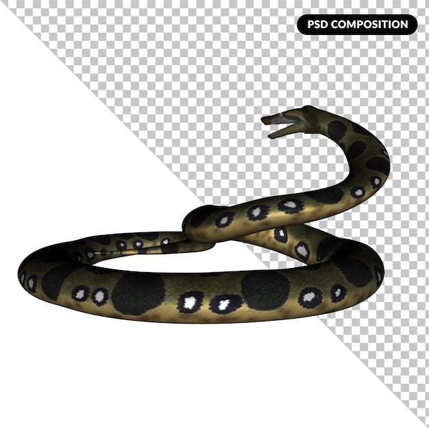 Rendu isolé d'animal serpent 3D