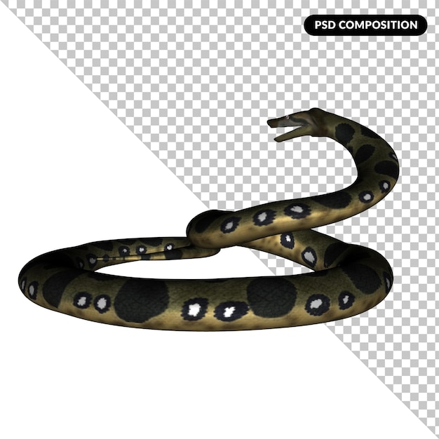 PSD rendu isolé d'animal serpent 3d