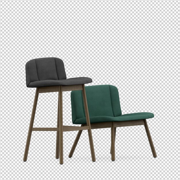 Rendu Isolé De Chaises 3d