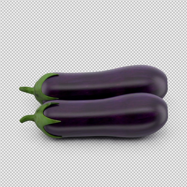 Rendu Isométrique D'aubergine 3d