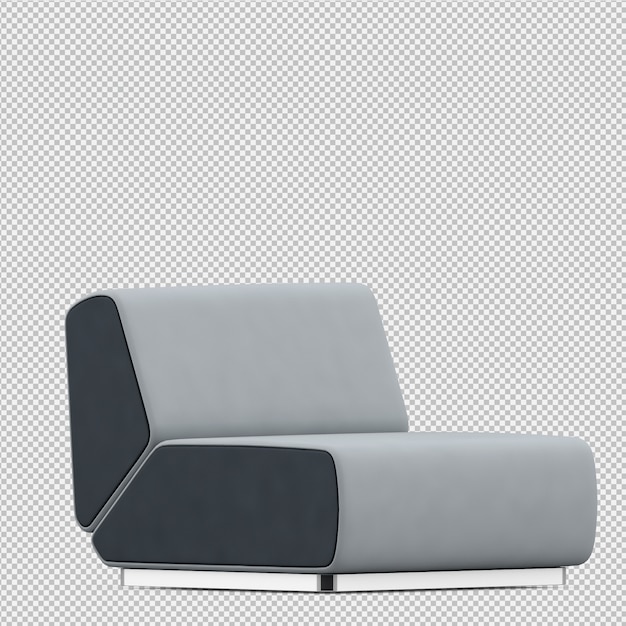 Rendu isométrique canapé 3D