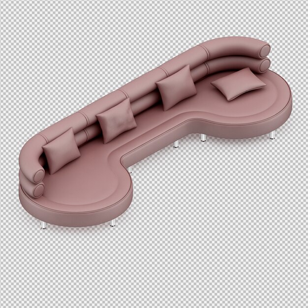 PSD rendu isométrique canapé 3d