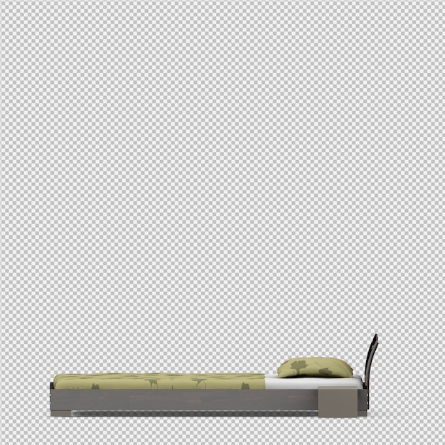 Rendu isométrique du lit 3D