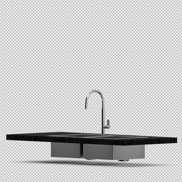 Rendu isométrique évier 3D