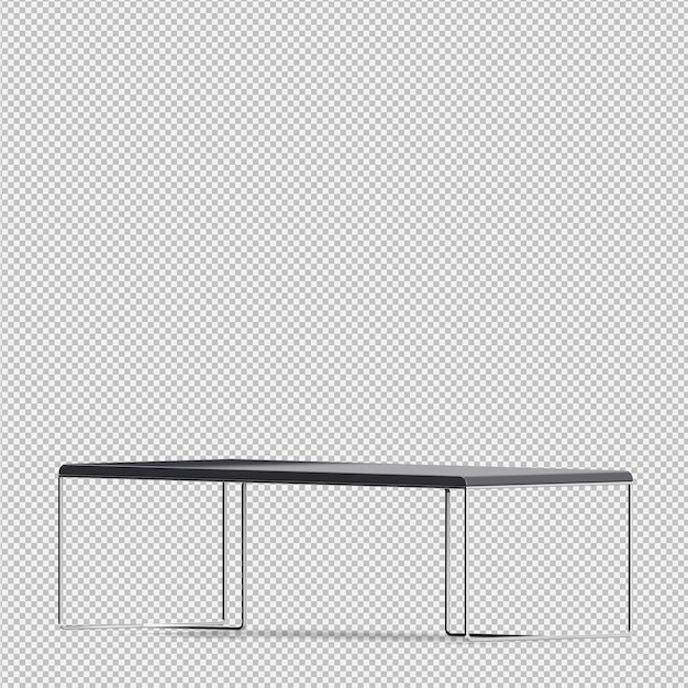 PSD rendu isométrique de table 3d