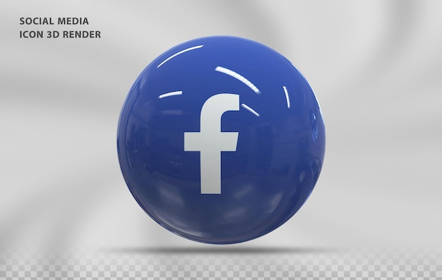 PSD rendu de luxe 3d icône facebook