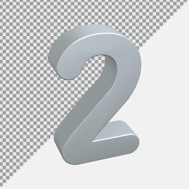 Rendu de nombres 3D réaliste argent