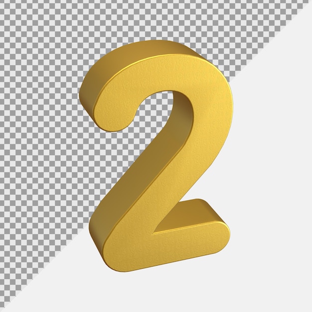 Rendu de nombres 3D réaliste doré