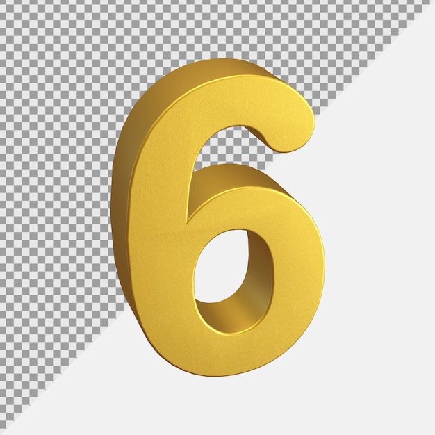 Rendu de nombres 3D réaliste doré