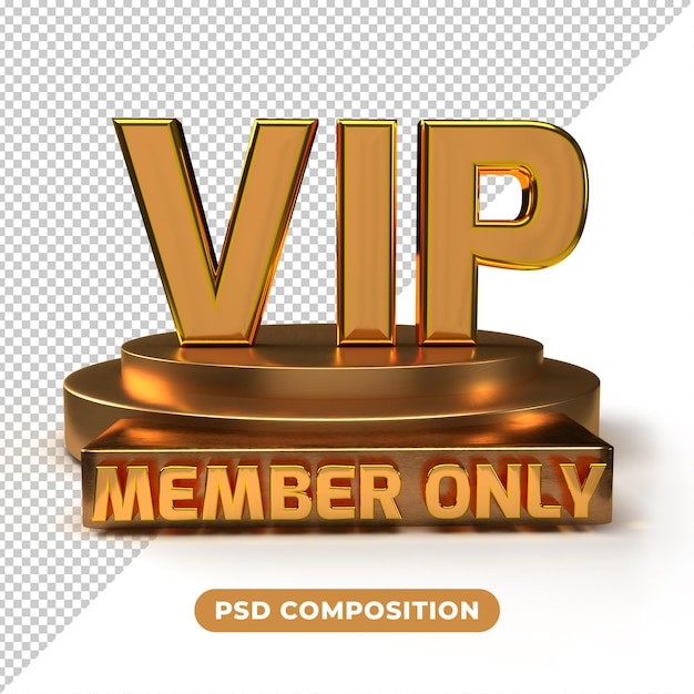 Rendu Or 3d Du Logo Membre Vip