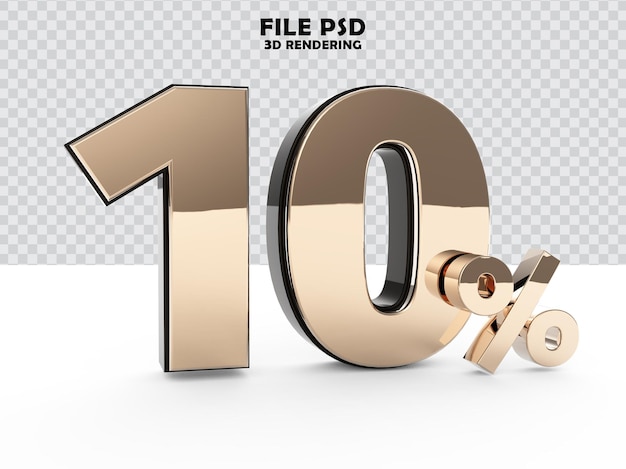 Rendu D'or 3d Numéro 10